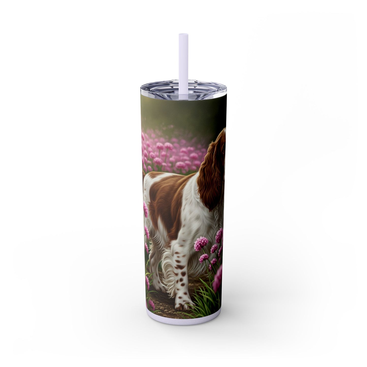 English Springer Spaniel Skinny Tumbler with Straw, 20oz
