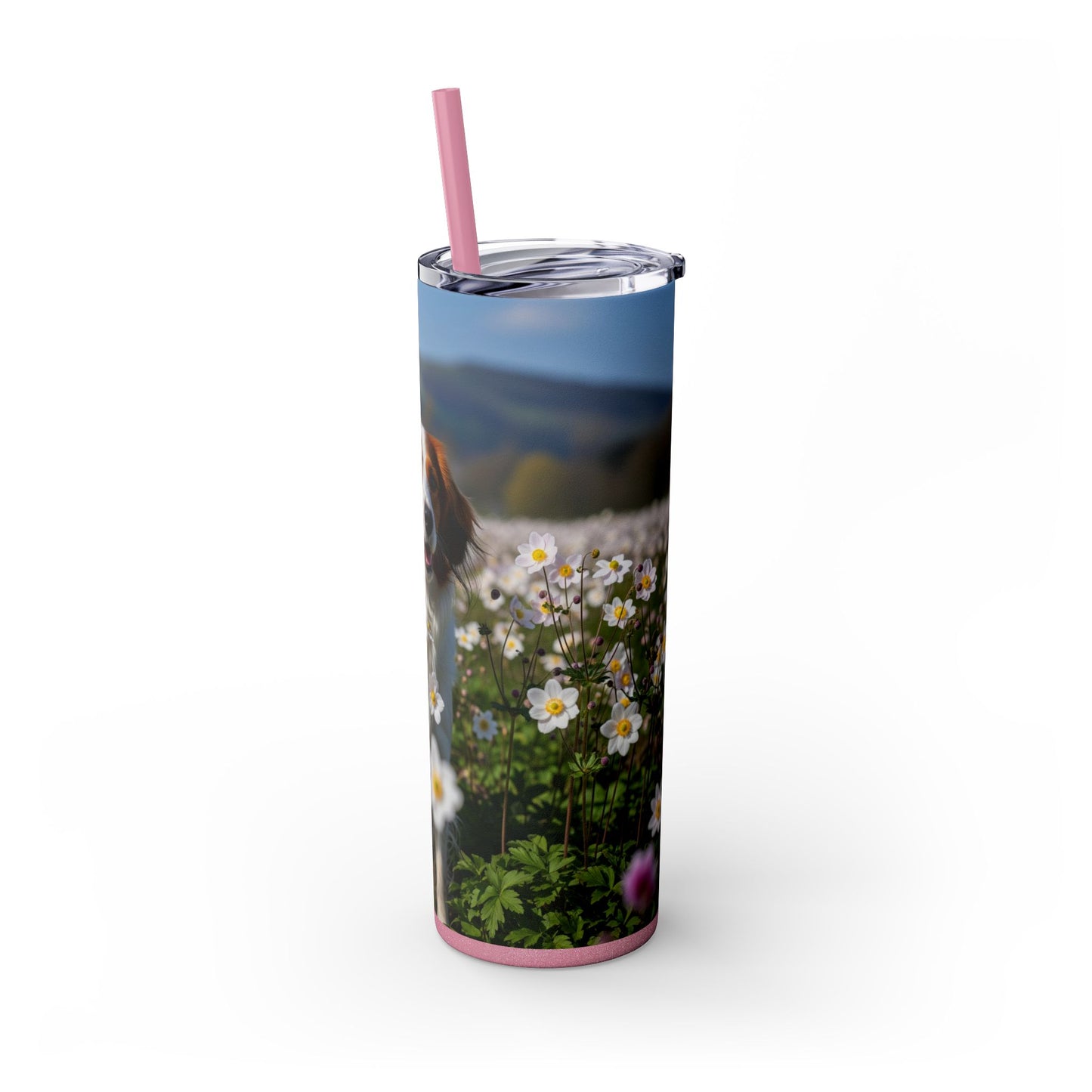 Nederlandse Kooikerhondje Skinny Tumbler with Straw, 20oz