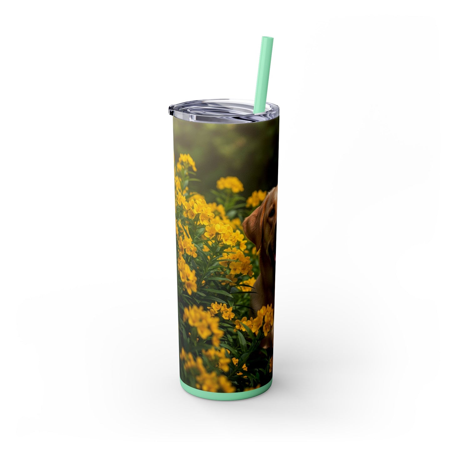 Labrador Retriever Skinny Tumbler with Straw, 20oz