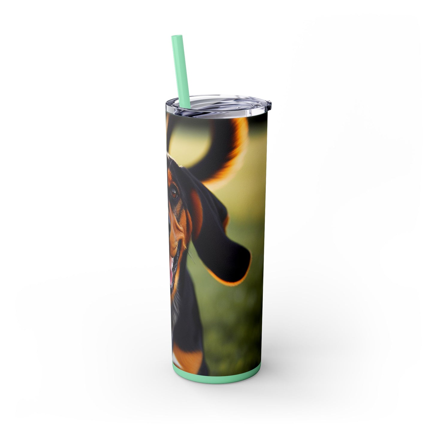 Black and Tan Coonhound Tumbler with Straw, 20oz