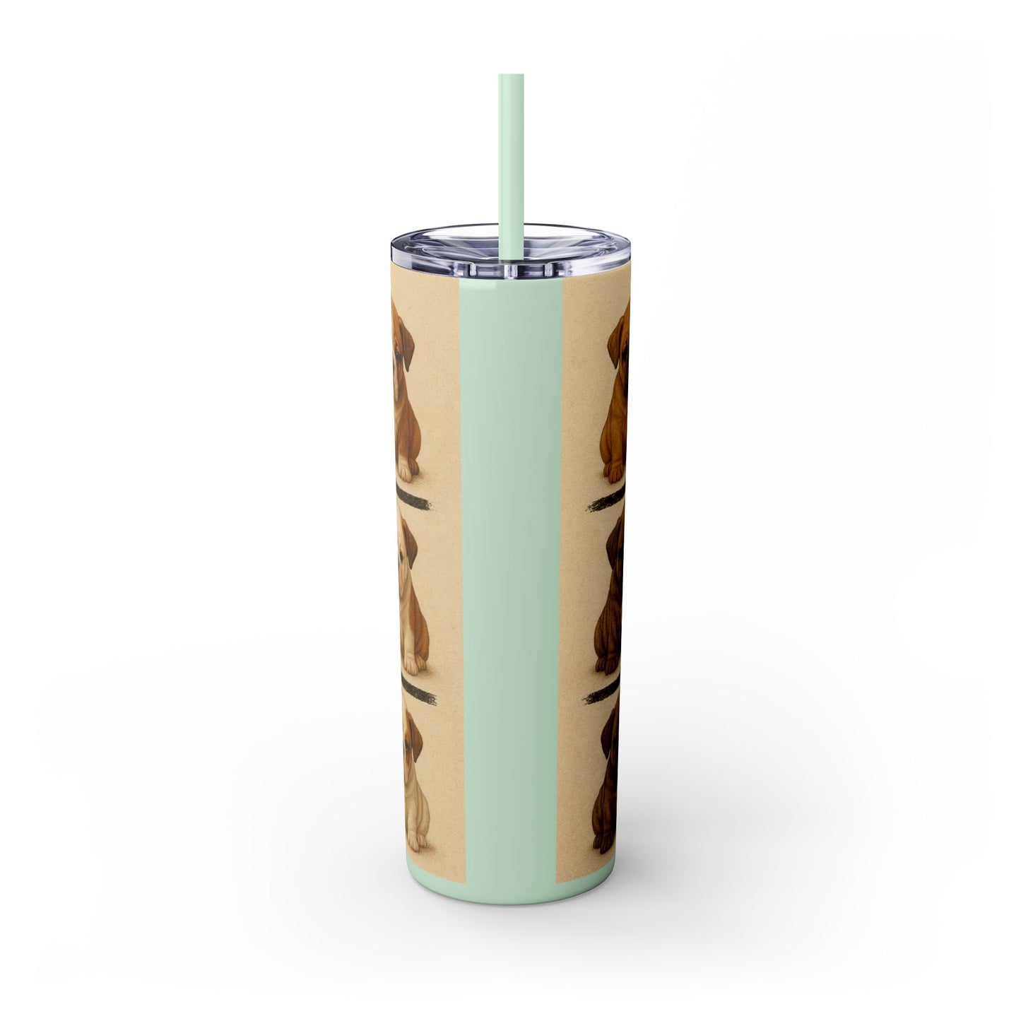 Bulldog puppies Tumbler with Straw, 20oz