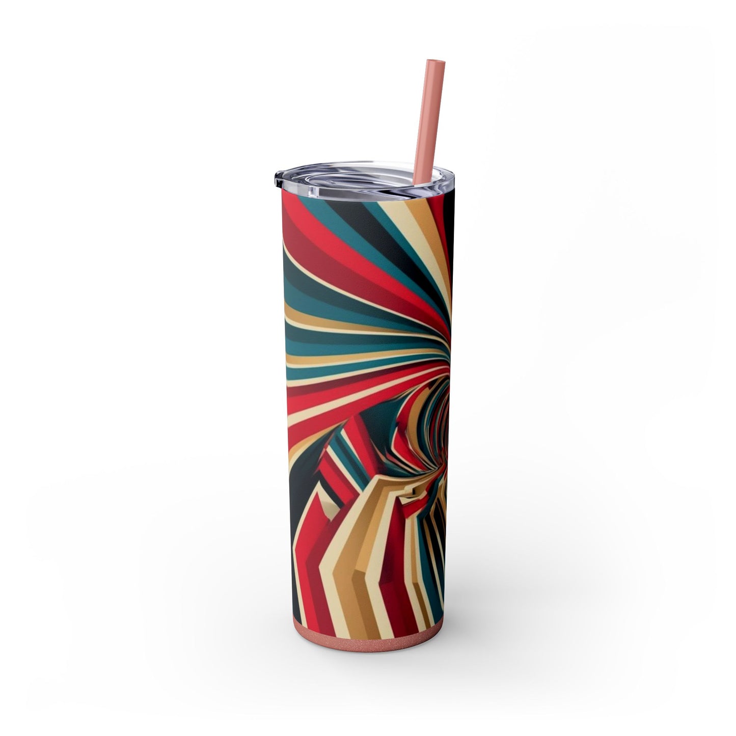 Optical Illusion Skinny Tumbler with Straw, 20oz