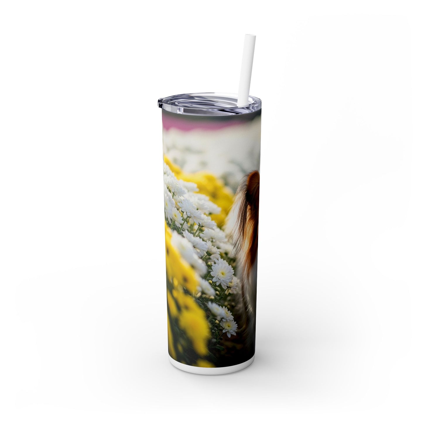 Papillon Skinny Tumbler with Straw, 20oz