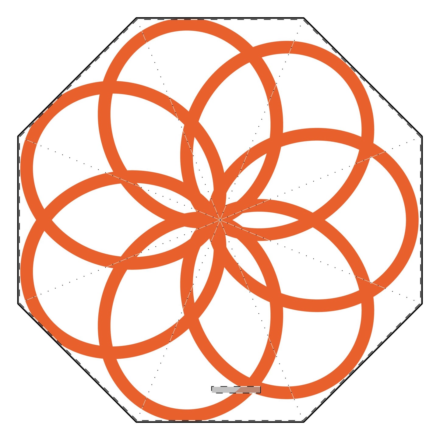 Orange Spirograph Semi-Automatic Foldable Umbrella