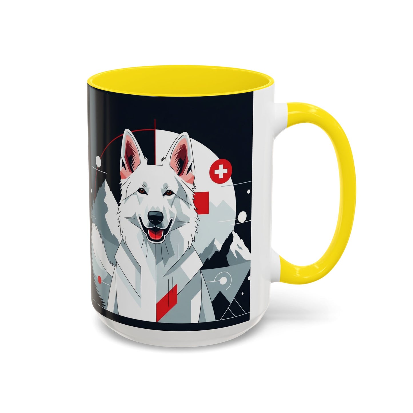 White Swiss Shepherd Dog Accent Coffee Mug - Perfect Gift for Dog Lovers