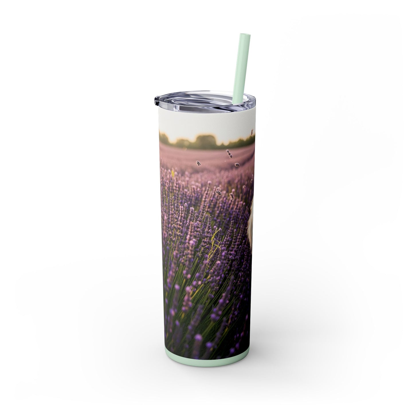 Poodle Skinny Tumbler with Straw, 20oz