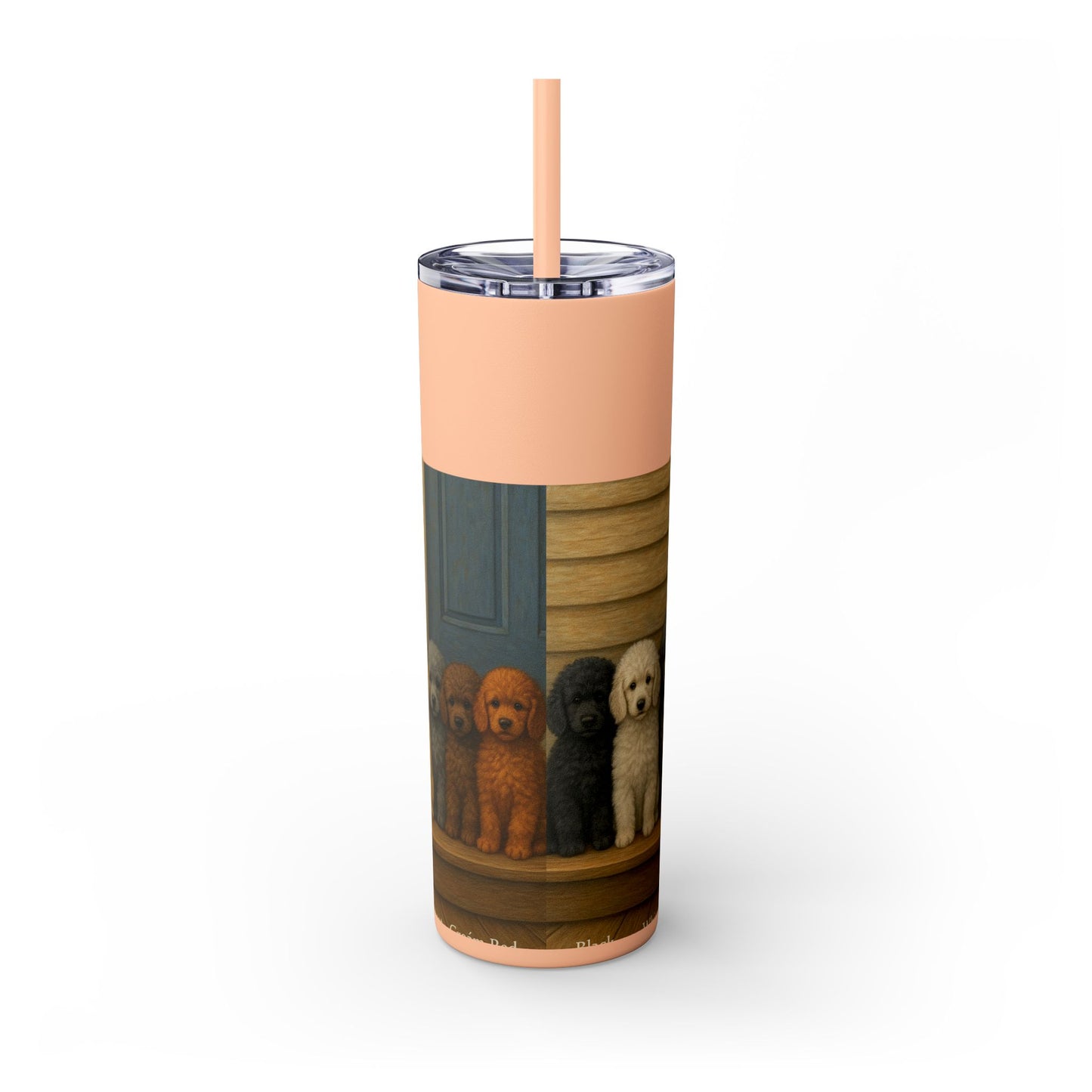 Poodle puppies Tumbler with Straw, 20oz