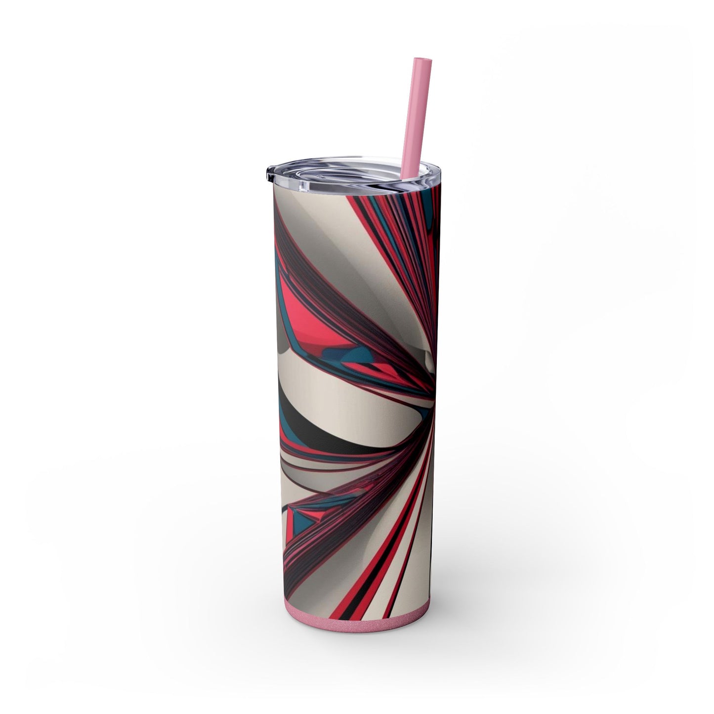 Optical Illusion Skinny Tumbler with Straw, 20oz