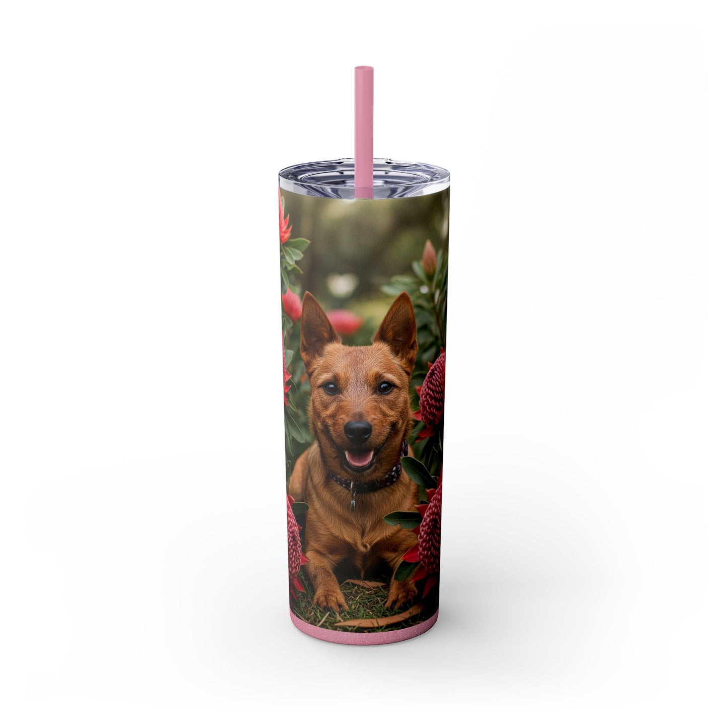 Australian Terrier Skinny Tumbler with Straw, 20oz