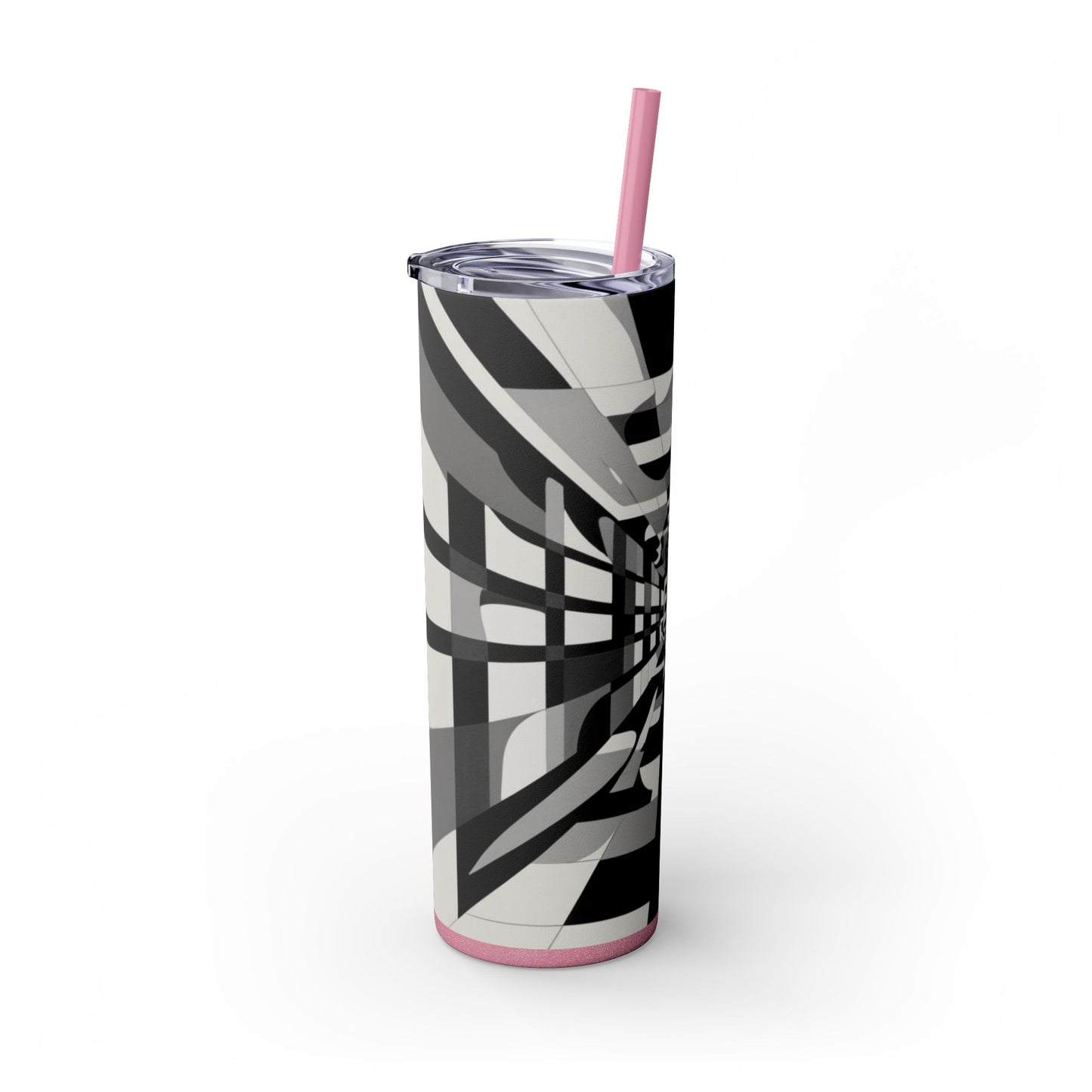 Optical Illusion Skinny Tumbler with Straw, 20oz