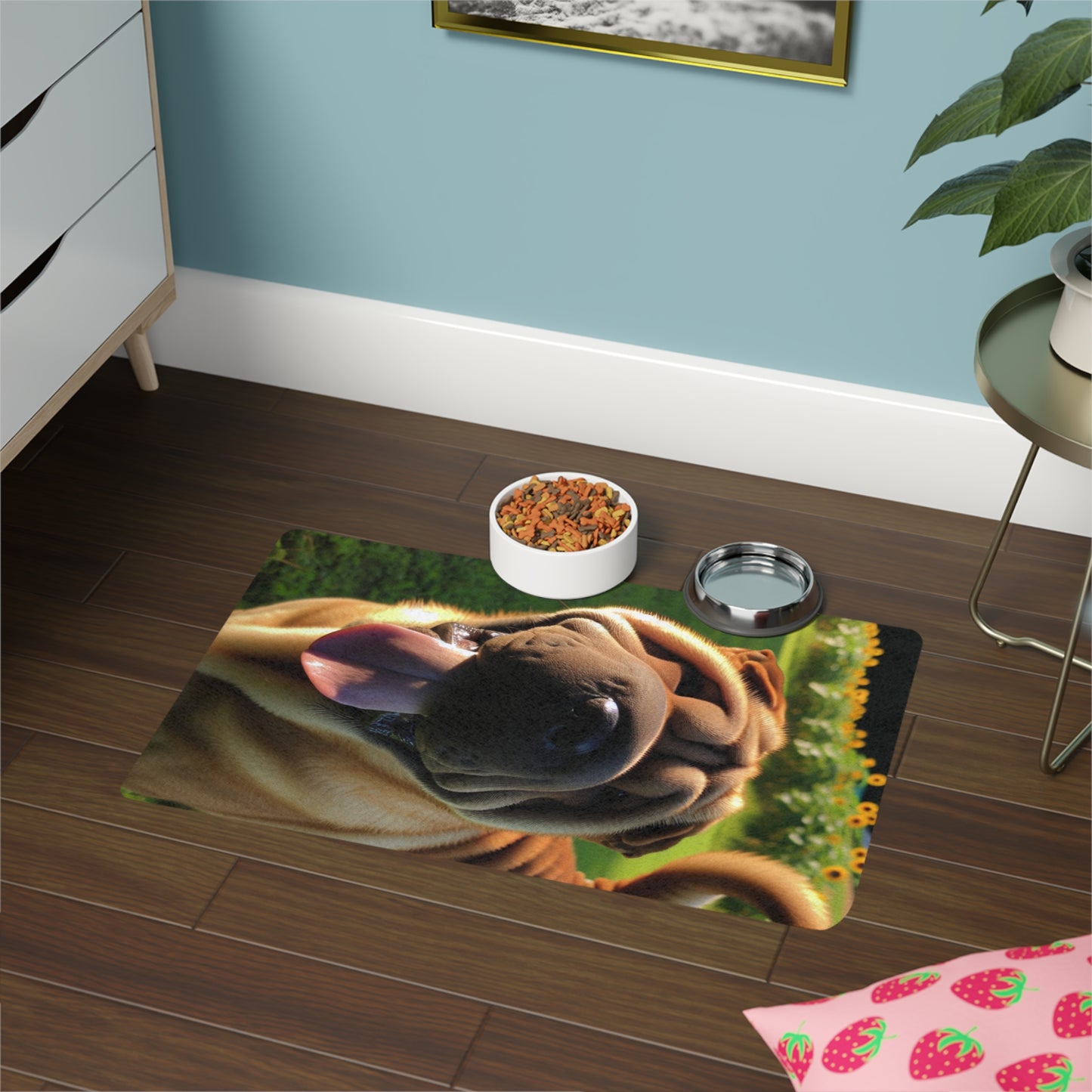 Vertical Pet Food Mat (12x18) - Shar Pei