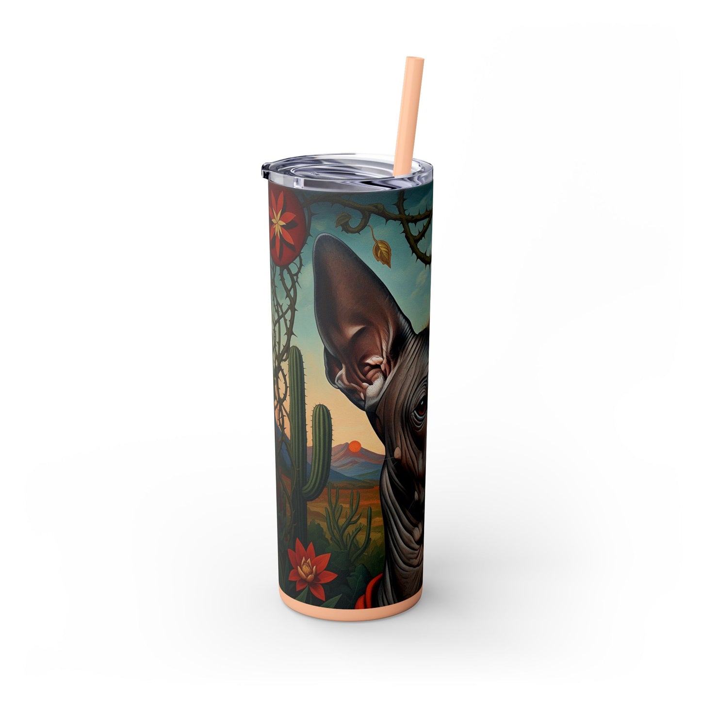 Xoloitzcuintli Skinny Tumbler with Straw, 20oz