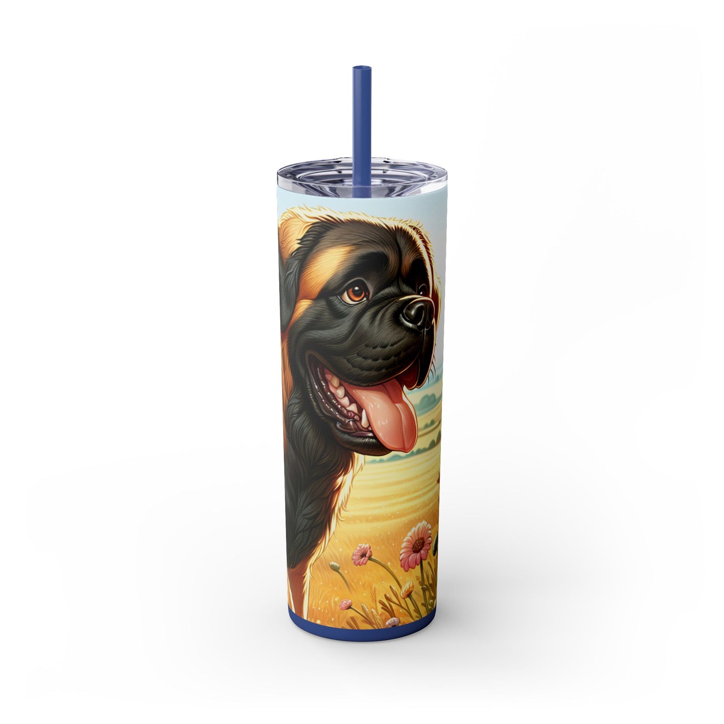 Spanish Mastiff Skinny Tumbler with Straw, 20oz