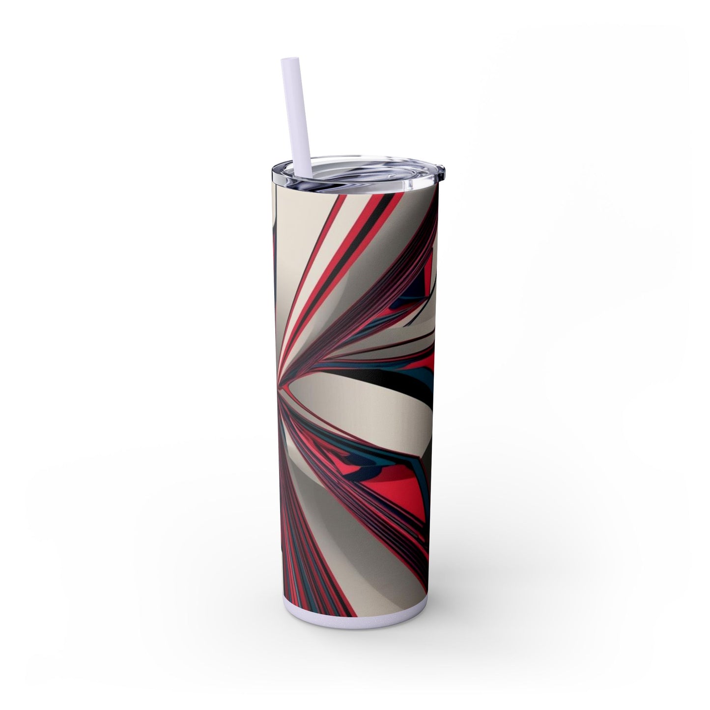 Optical Illusion Skinny Tumbler with Straw, 20oz