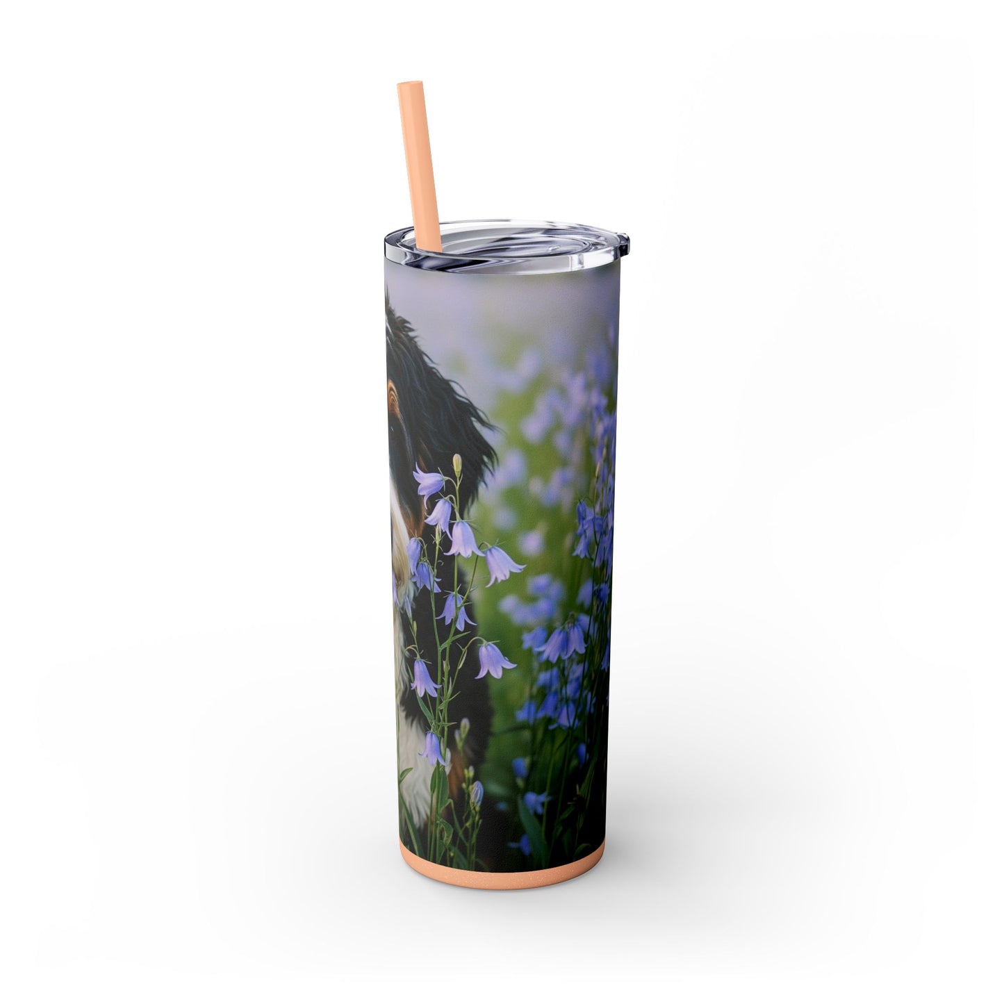 Bernedoodle Skinny Tumbler with Straw, 20oz