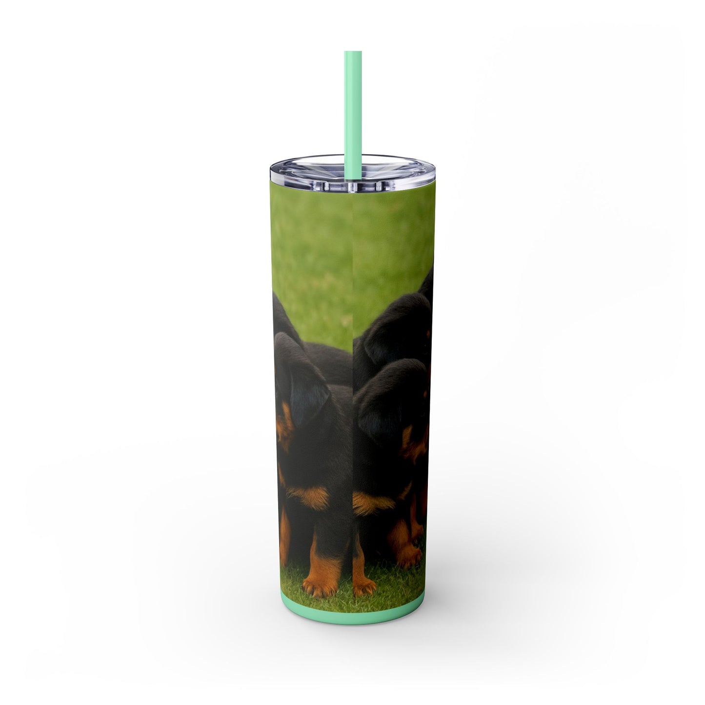 Rottweiler puppies Tumbler with Straw, 20oz
