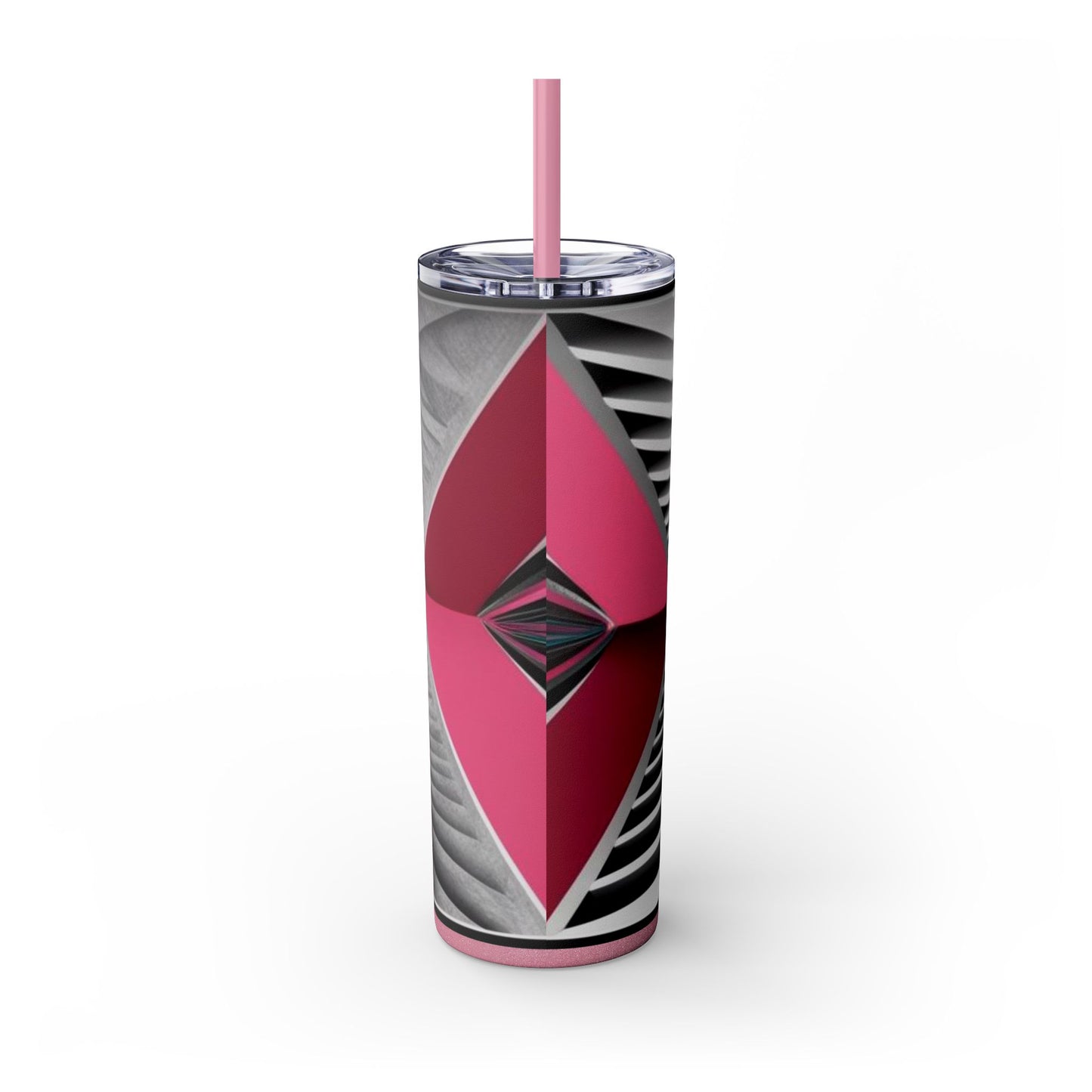 Optical Illusion Skinny Tumbler with Straw, 20oz