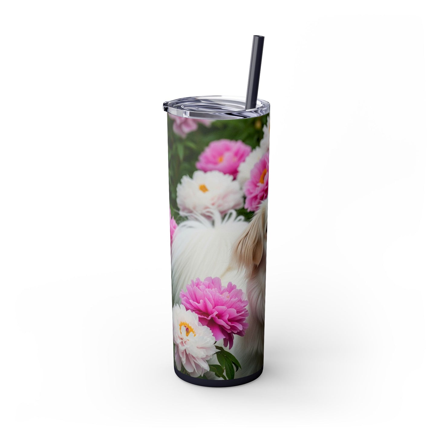Tibetan Spaniel Tumbler with Straw, 20oz