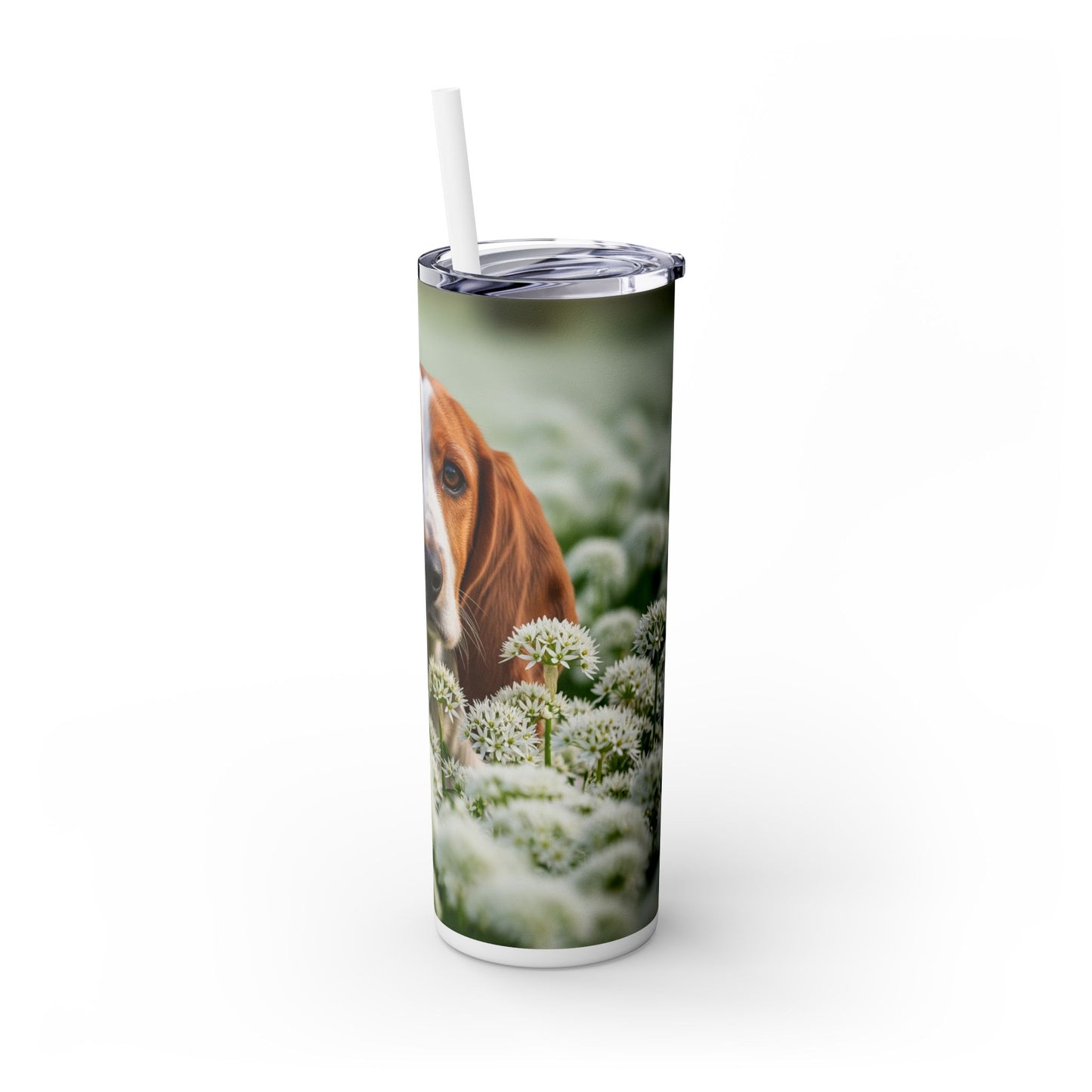 Petit Basset Griffon Vendeen Skinny Tumbler with Straw, 20oz