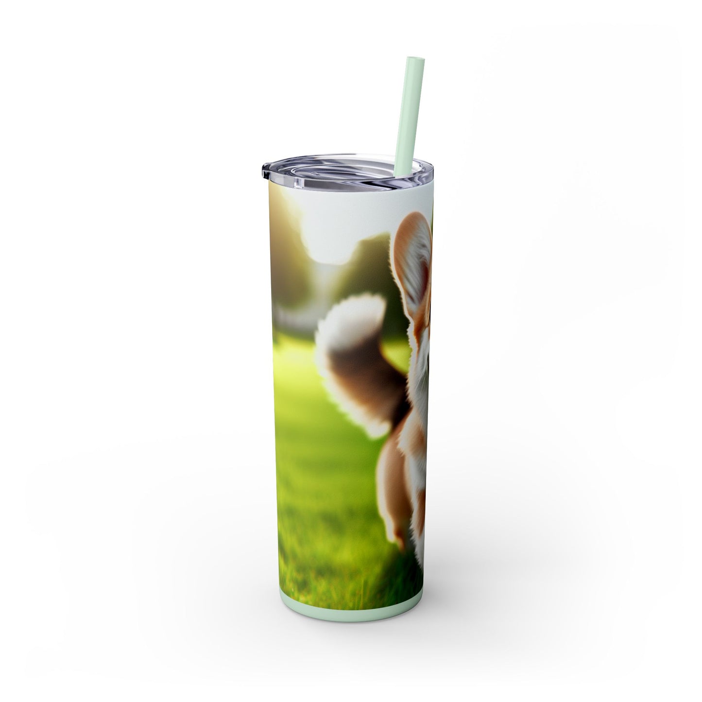 Welsh Corgi Pembroke Skinny Tumbler with Straw, 20oz