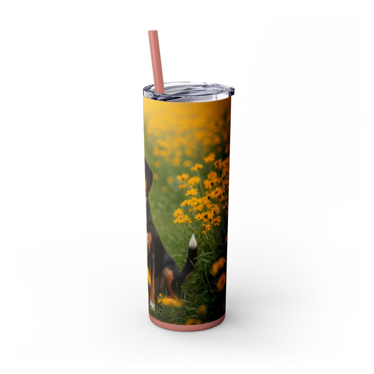 Entlebucher Mountain Dog Skinny Tumbler with Straw, 20oz