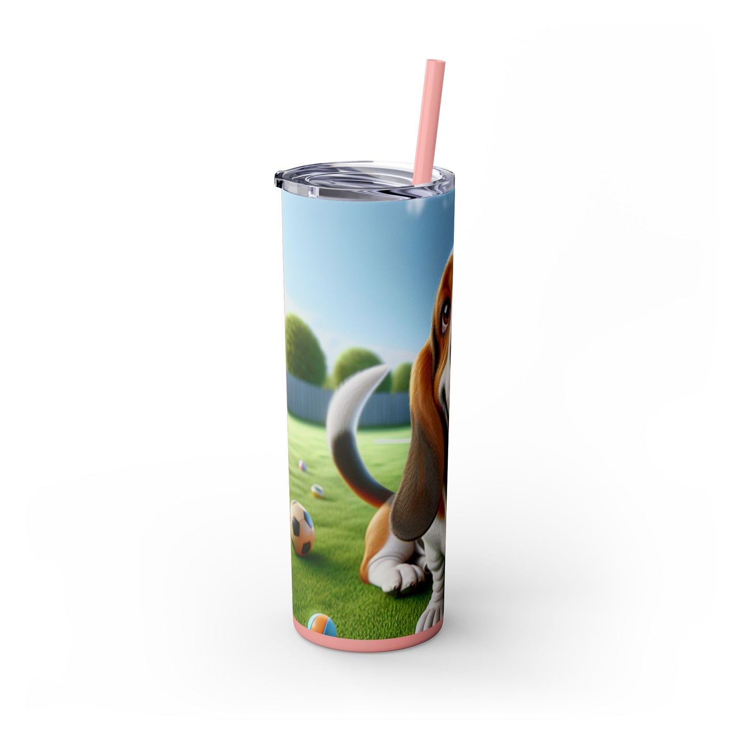 Basset Hound Tumbler with Straw, 20oz