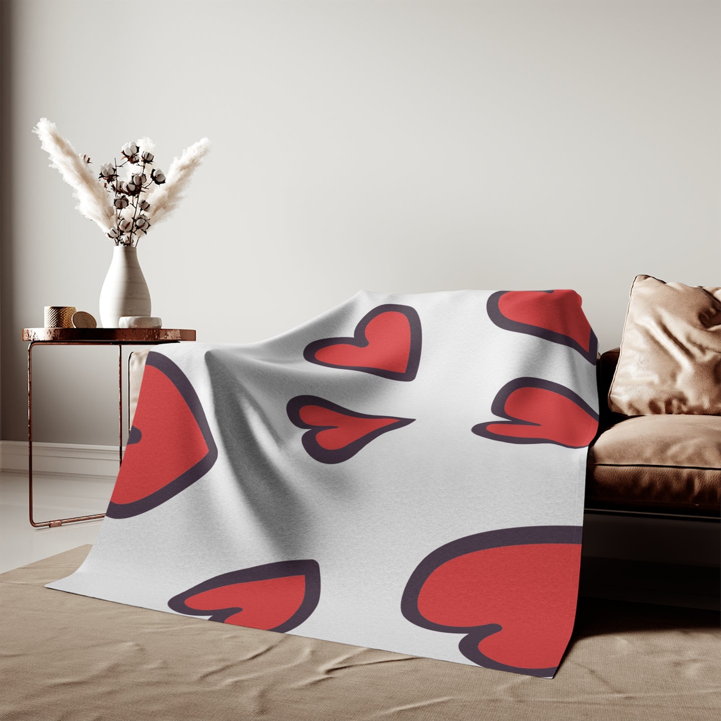 Hearts Sweatshirt Blanket