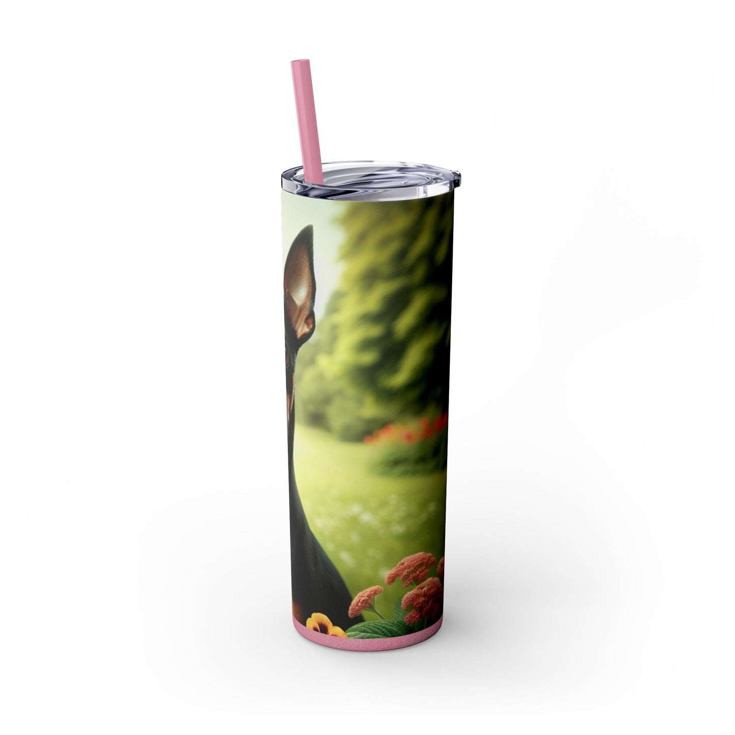 Manchester Terrier Skinny Tumbler with Straw, 20oz