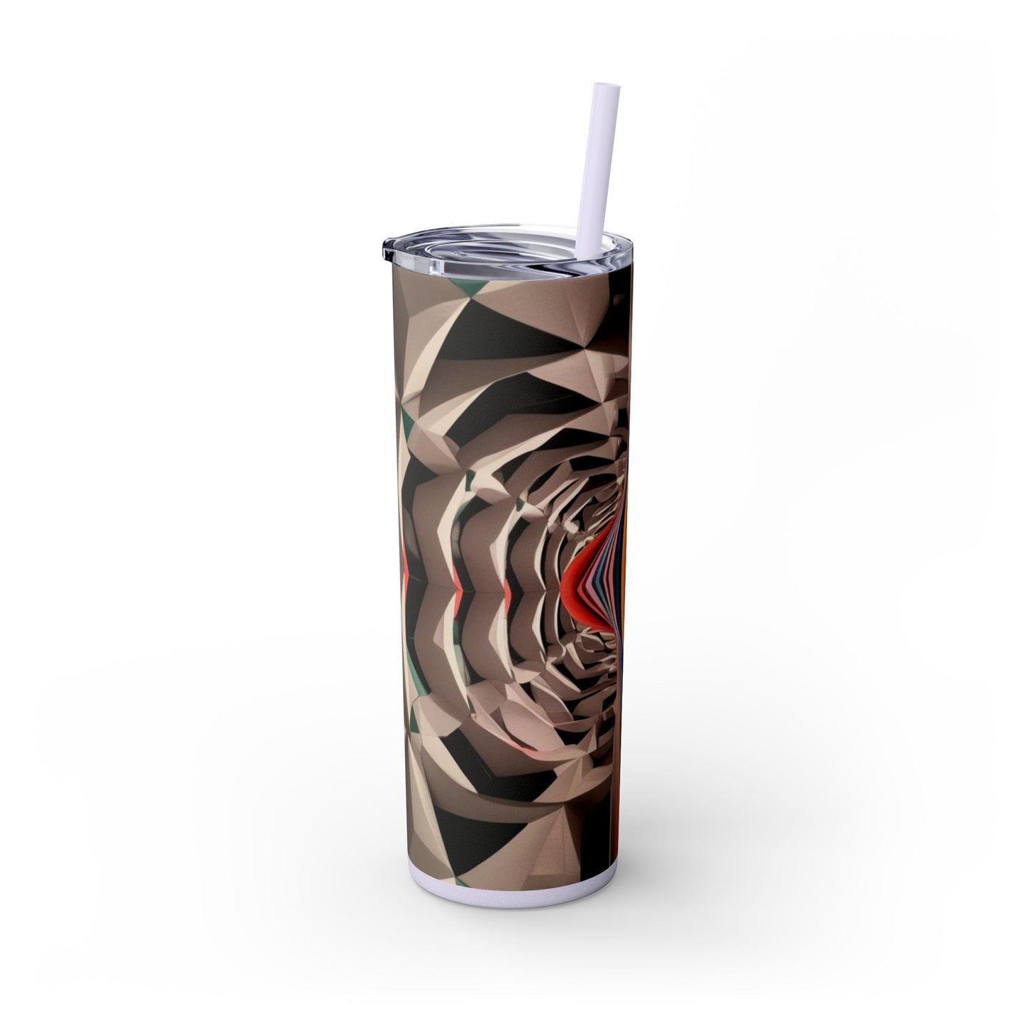 Optical Illusion Skinny Tumbler with Straw, 20oz
