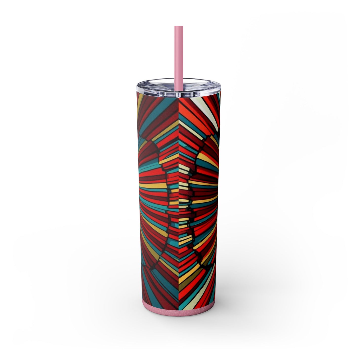 Optical Illusion Skinny Tumbler with Straw, 20oz