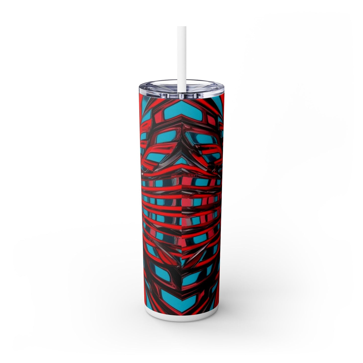 Optical Illusion Skinny Tumbler with Straw, 20oz