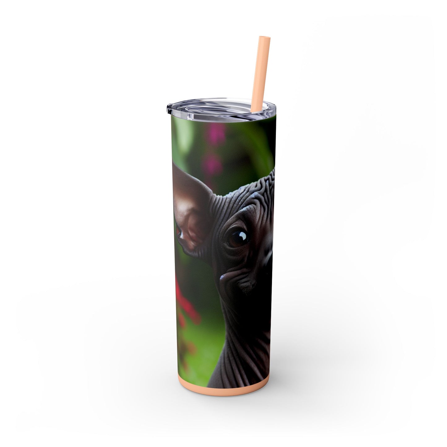 Peruvian Hairless Dog Skinny Tumbler with Straw, 20oz