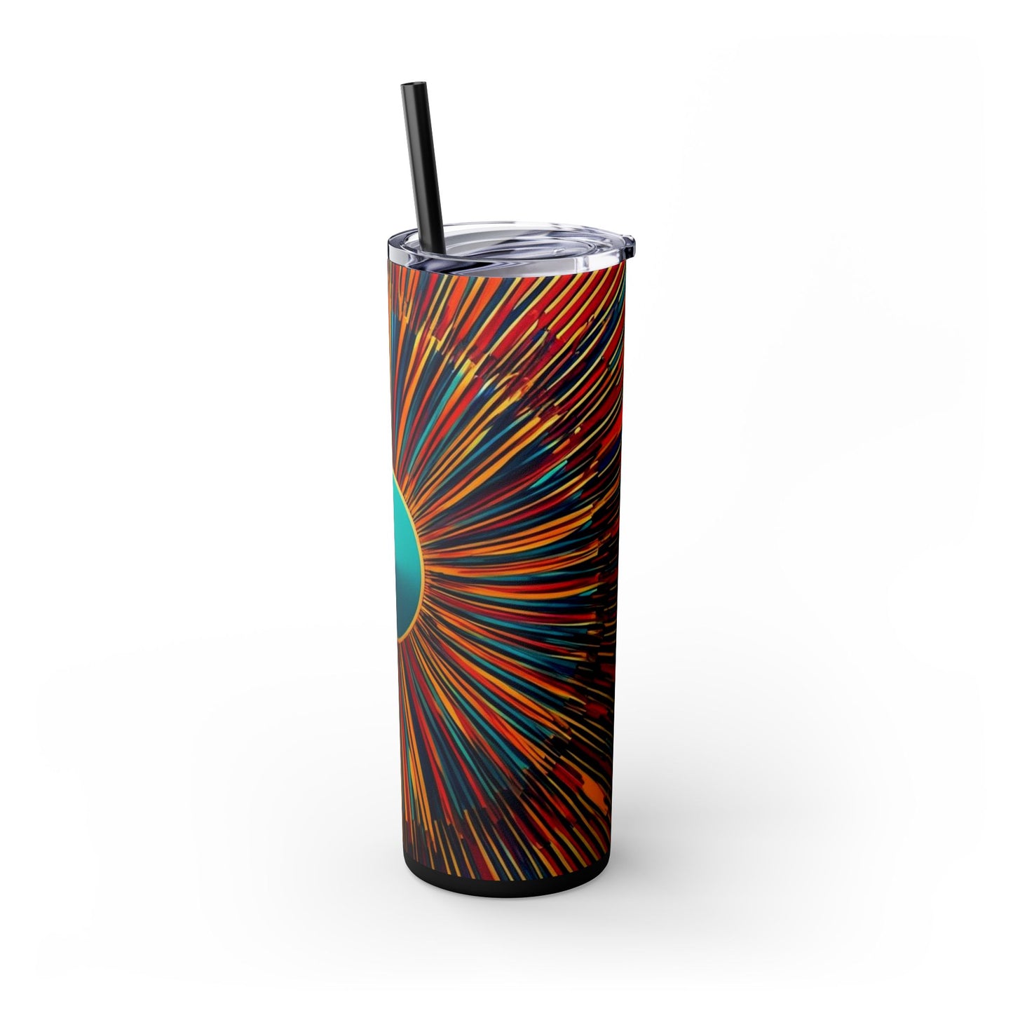 Optical Illusion Skinny Tumbler with Straw, 20oz