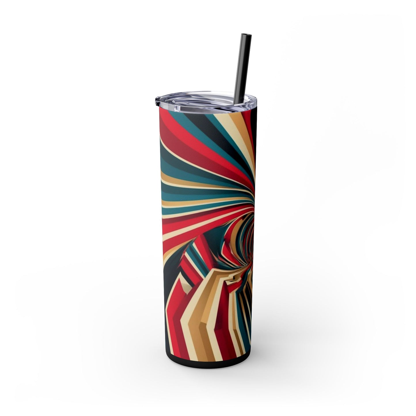 Optical Illusion Skinny Tumbler with Straw, 20oz