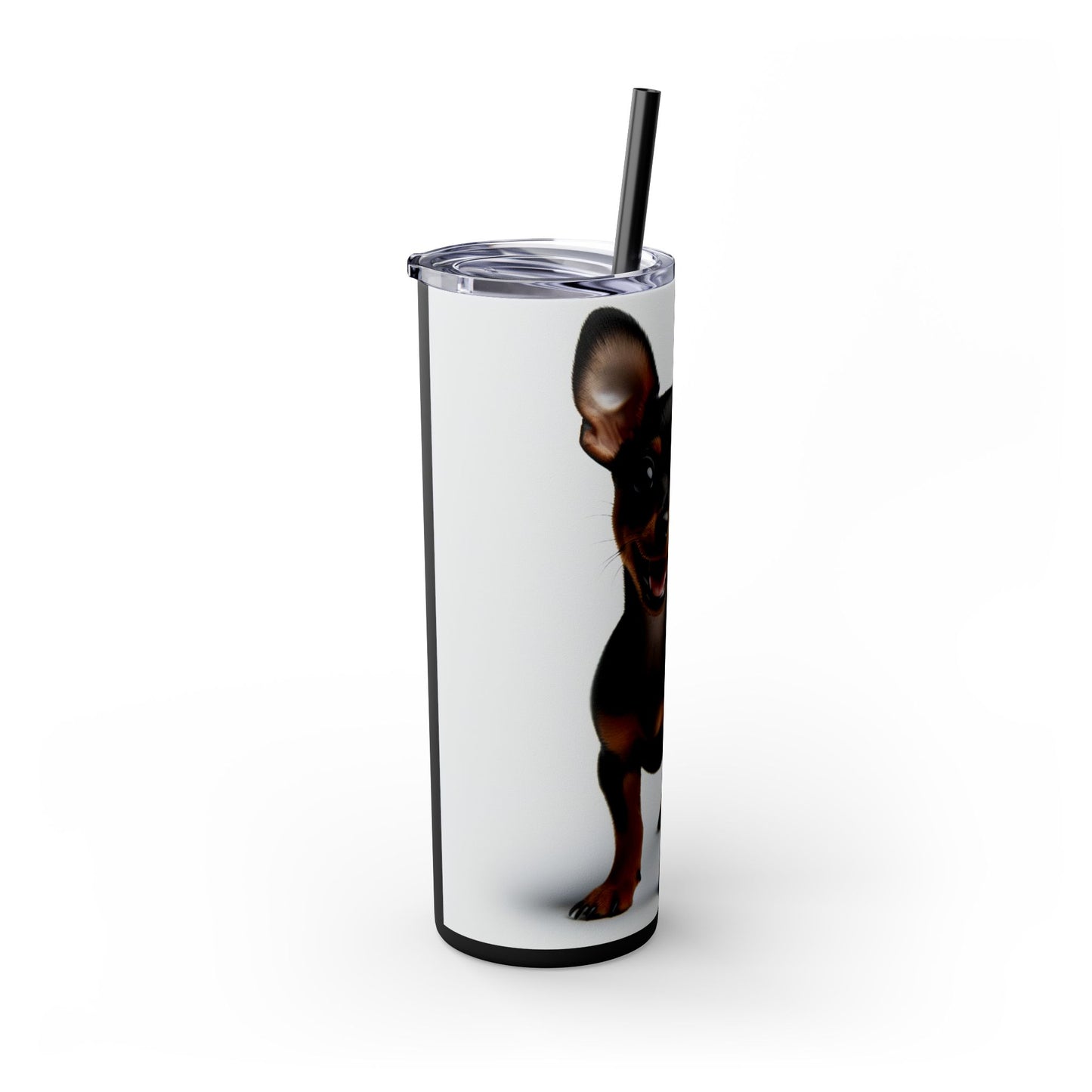 Miniature Pinscher Skinny Tumbler with Straw, 20oz