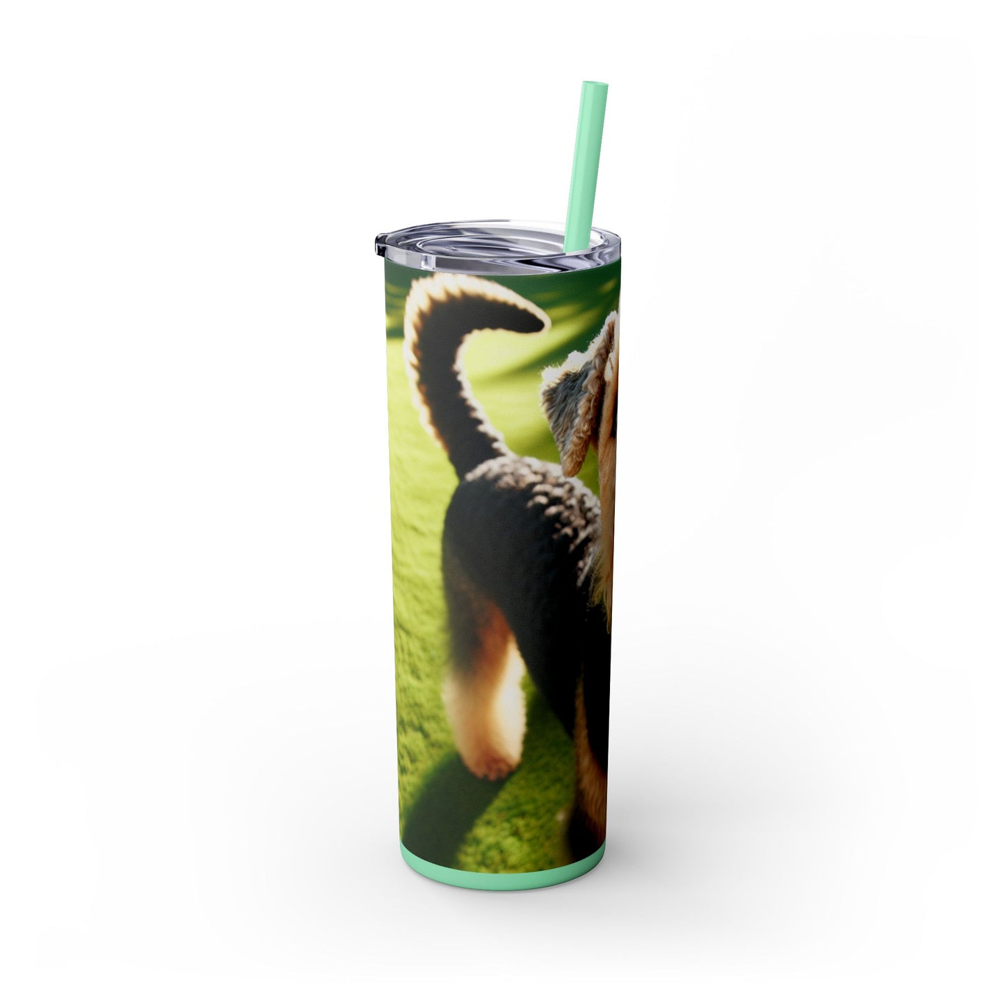 Airedale Terrier Tumbler with Straw, 20oz