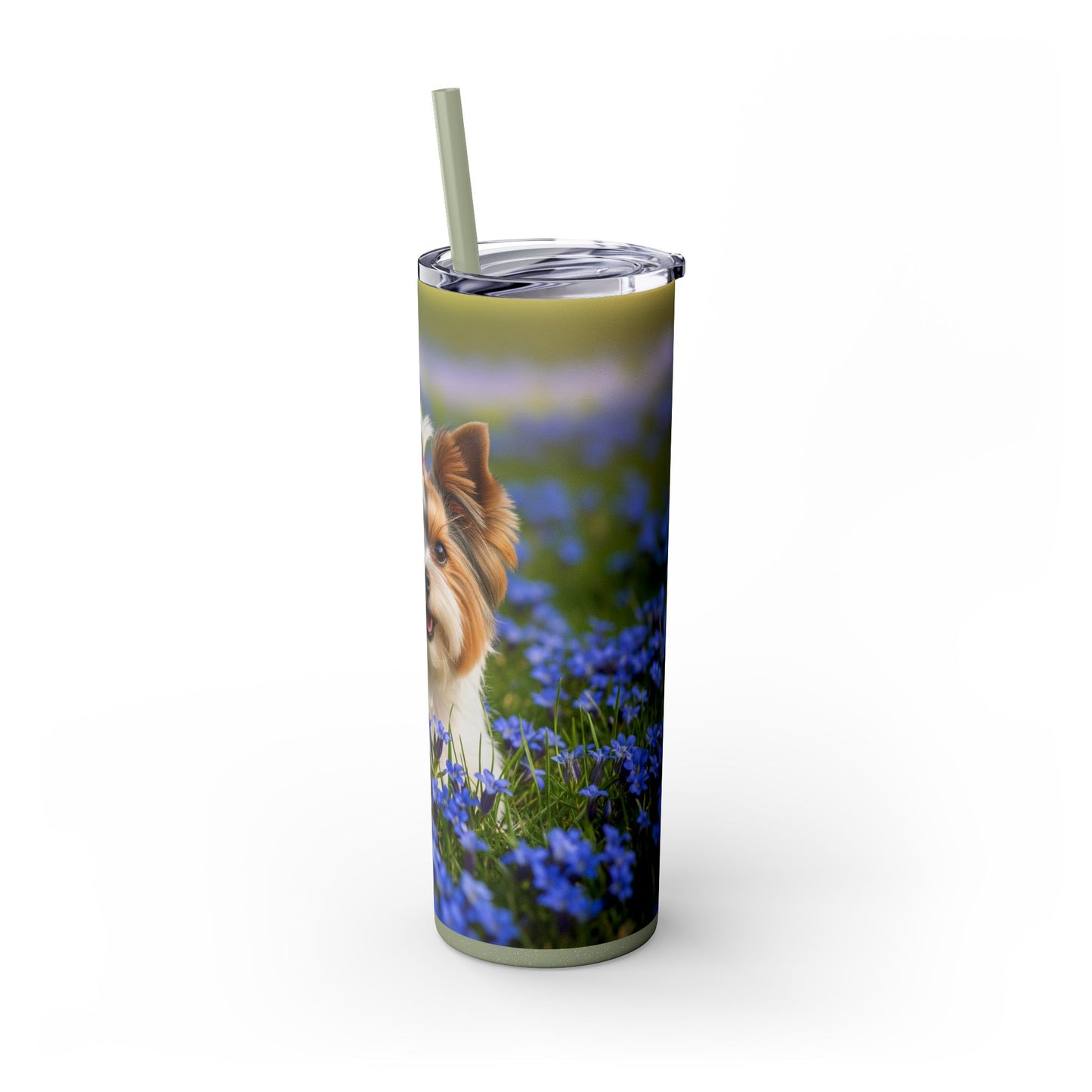 Biewer Terrier Tumbler with Straw, 20oz