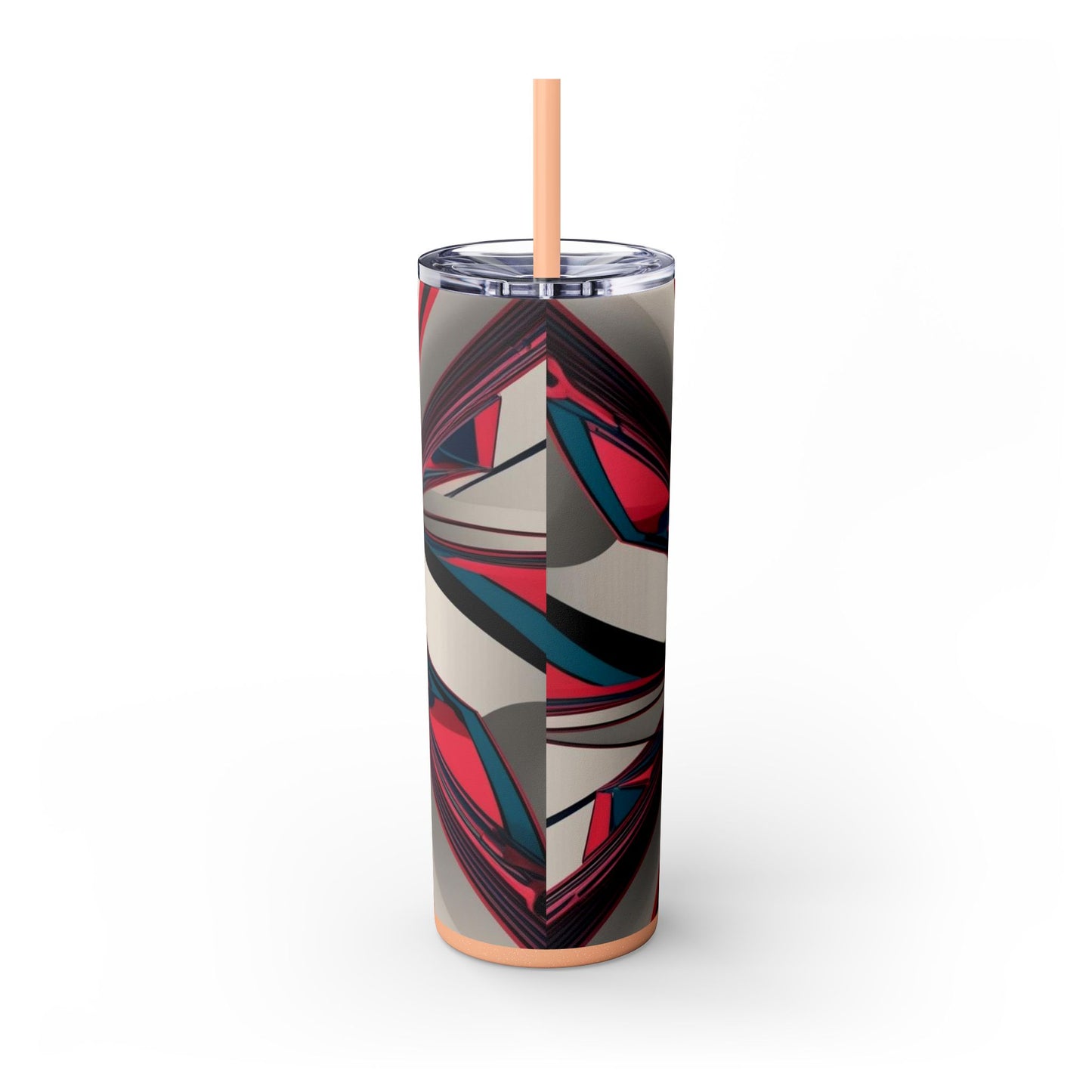 Optical Illusion Skinny Tumbler with Straw, 20oz