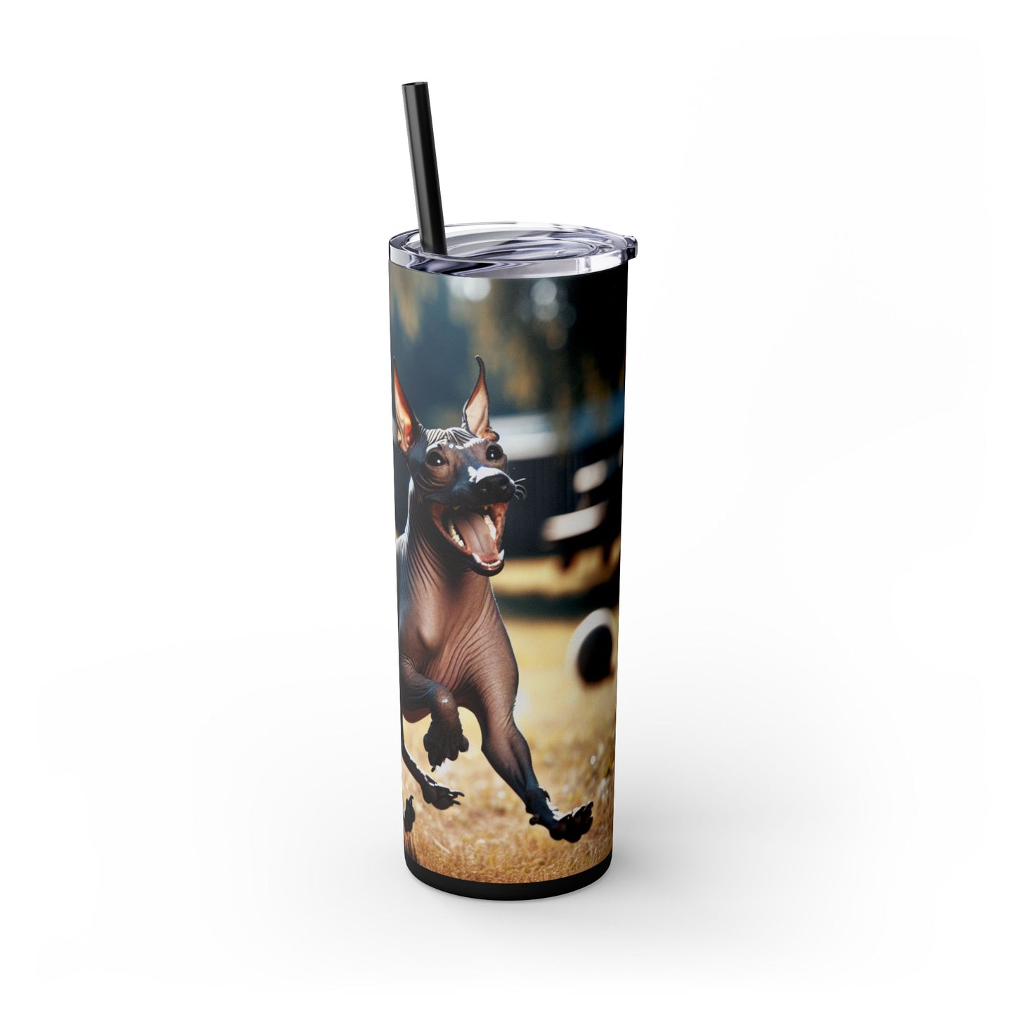 American Hairless Terrier Tumbler with Straw, 20oz