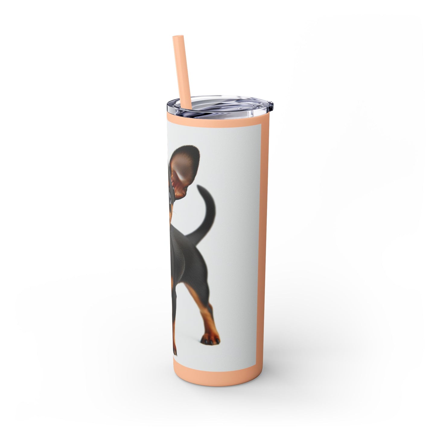 Miniature Pinscher Skinny Tumbler with Straw, 20oz