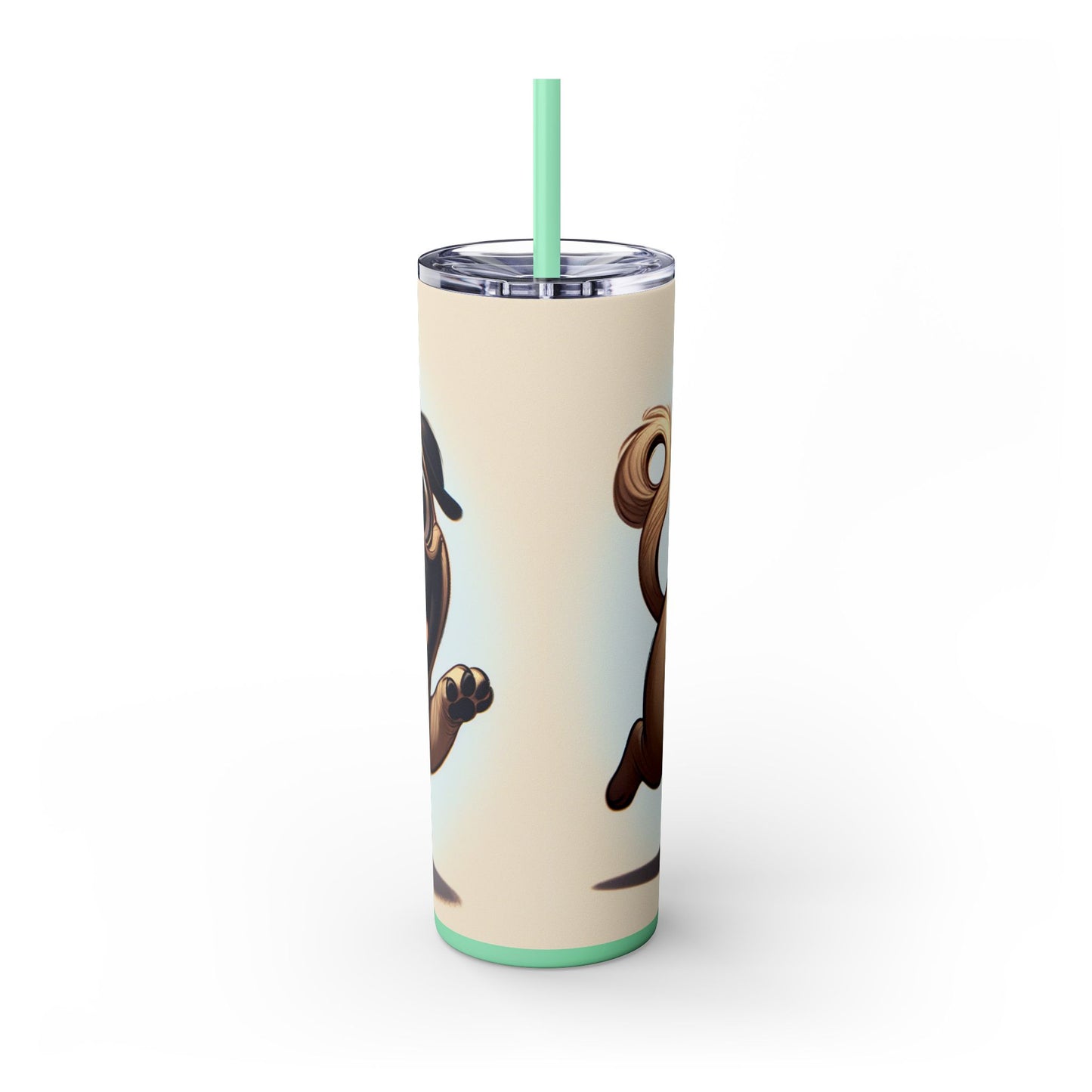 Pug Skinny Tumbler with Straw, 20oz
