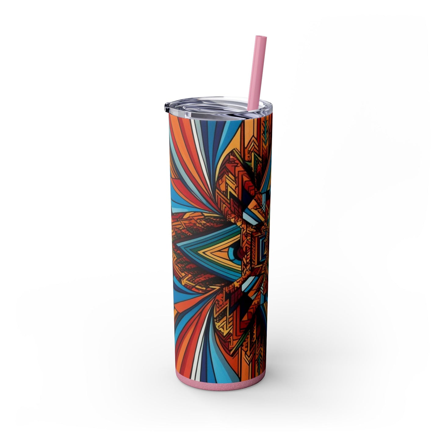 Optical Illusion Skinny Tumbler with Straw, 20oz