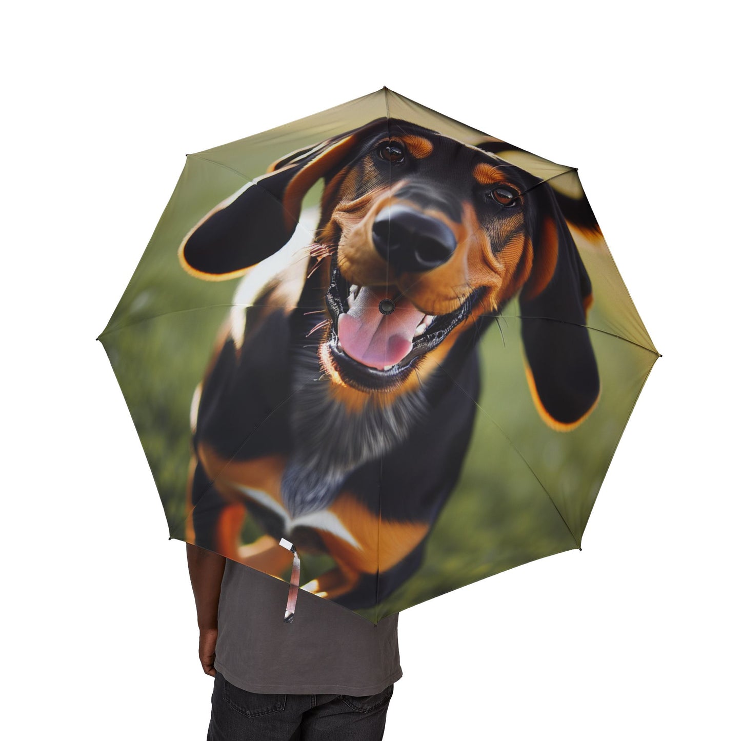 Black and Tan Coonhound Semi-Automatic Foldable Umbrella
