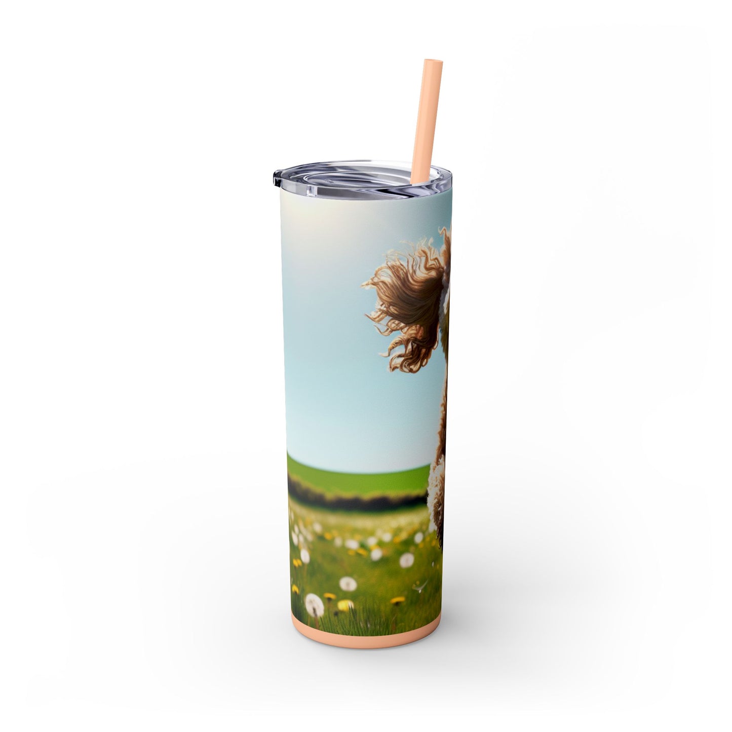 Spoodle Skinny Tumbler with Straw, 20oz