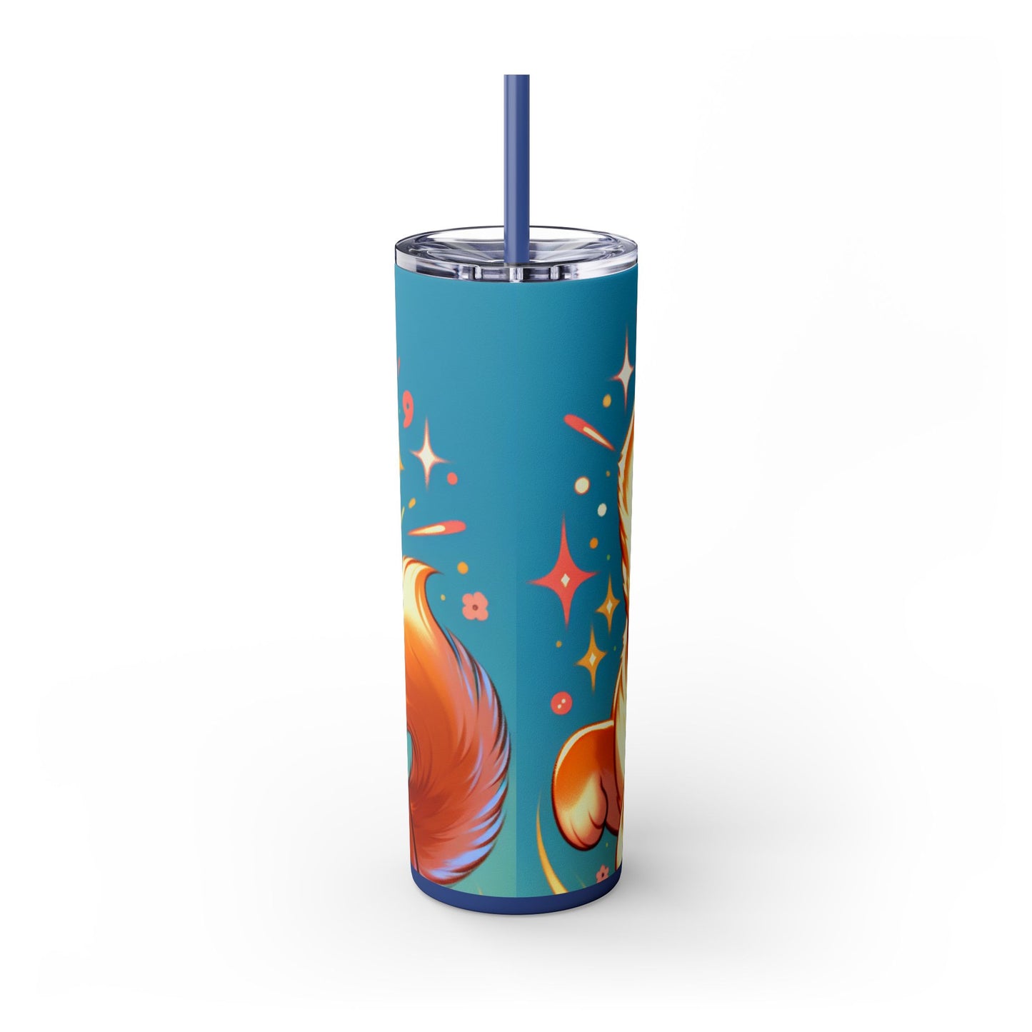 Shiba Inu Skinny Tumbler with Straw, 20oz