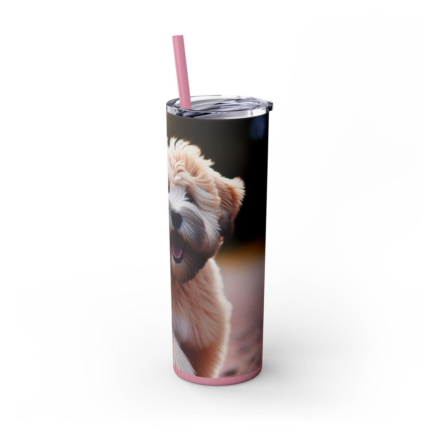 Vaso delgado con pajita de Soft Coated Wheaten Terrier, 20 oz