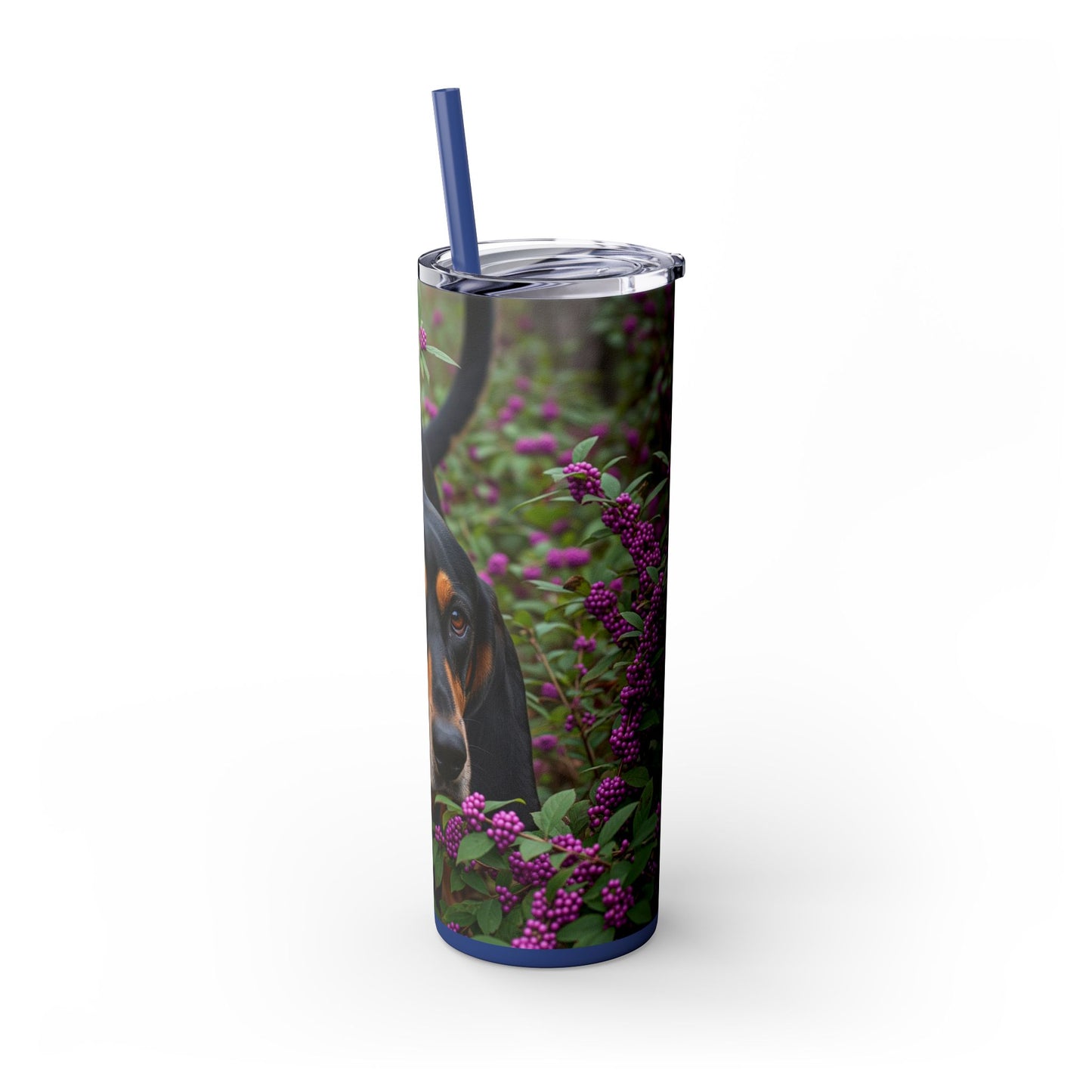 Black and Tan Coonhound Tumbler with Straw, 20oz