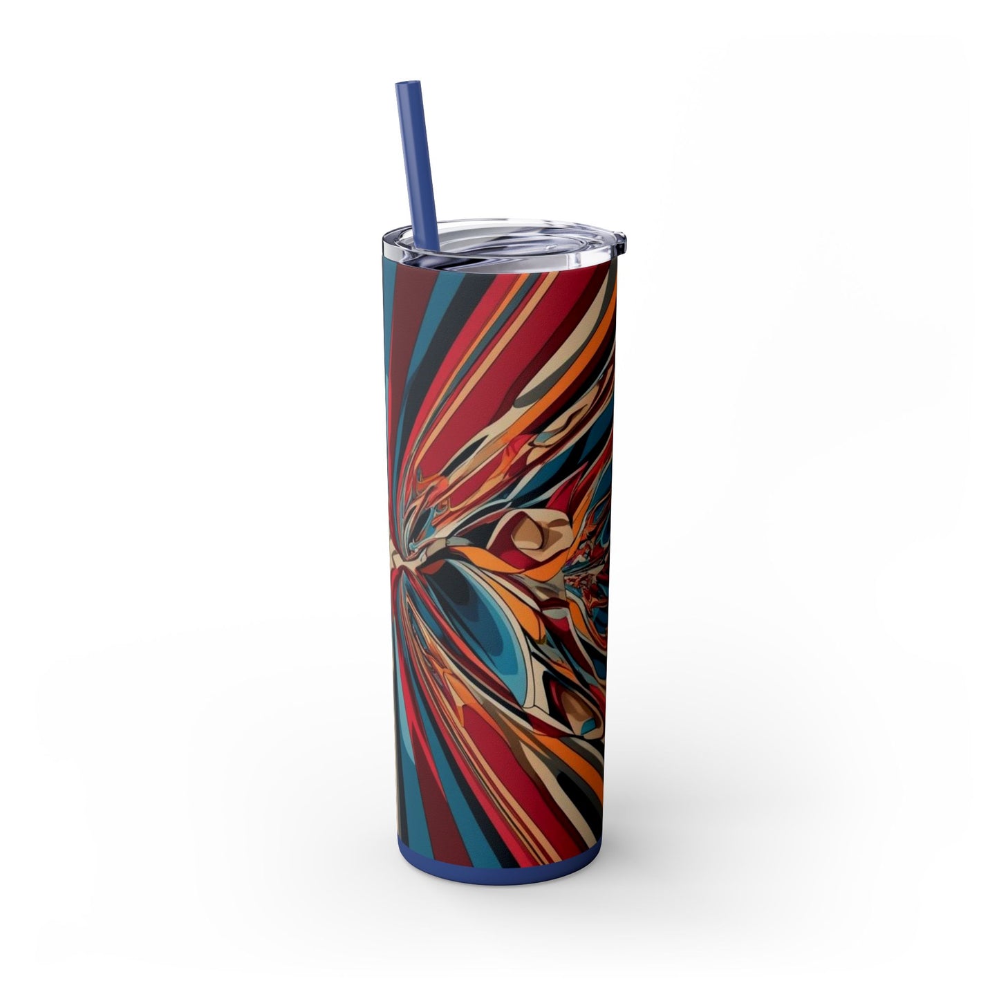 Optical Illusion Skinny Tumbler with Straw, 20oz