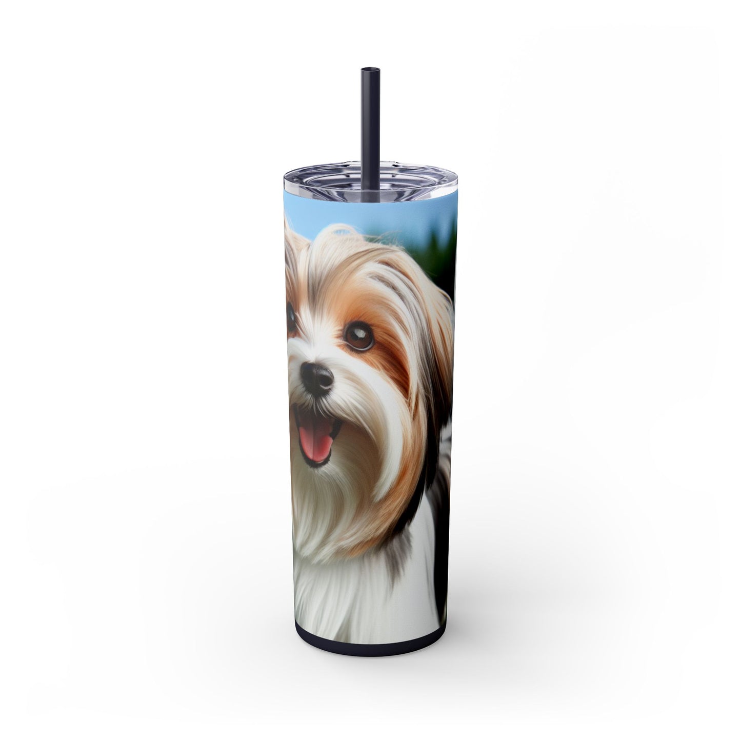 Biewer Terrier Tumbler with Straw, 20oz