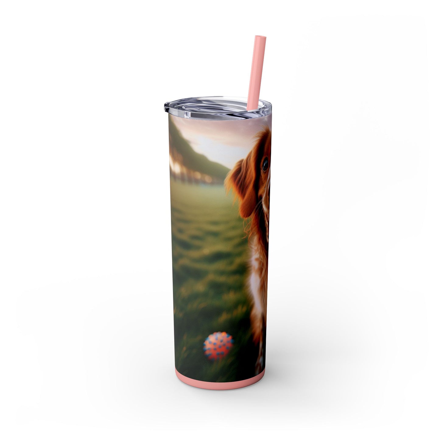Brittany Dog Tumbler with Straw, 20oz